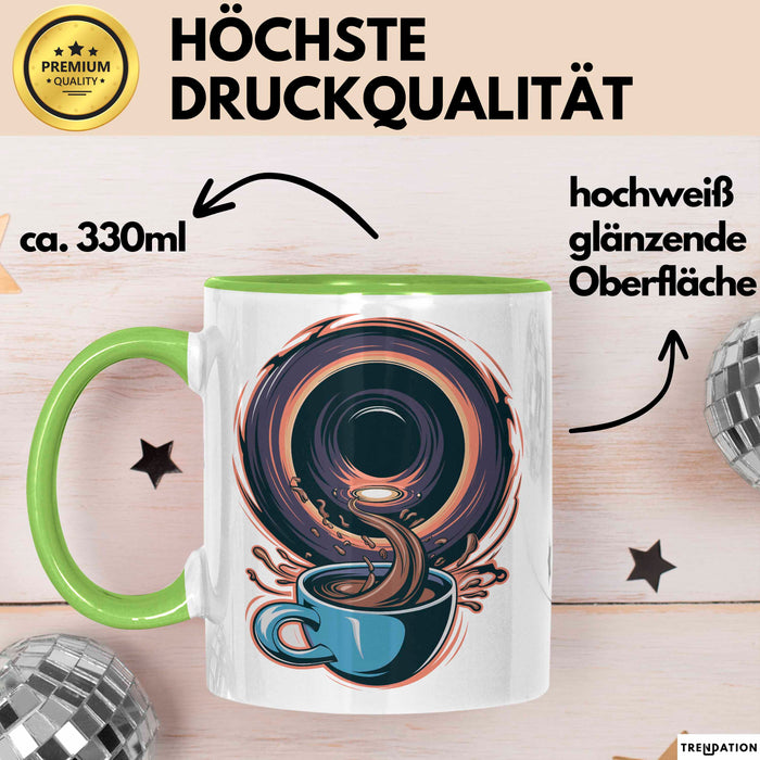 Weltraum Nerd Tasse Geschenkidee für Astronomie Fans Grün Trendation