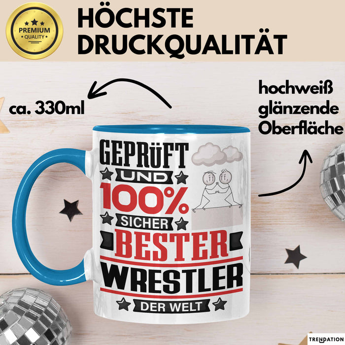 Wrestler Geschenk Lustiger Spruch für Wrestler Geschenkidee Bester Wrestler Der Welt Blau Trendation