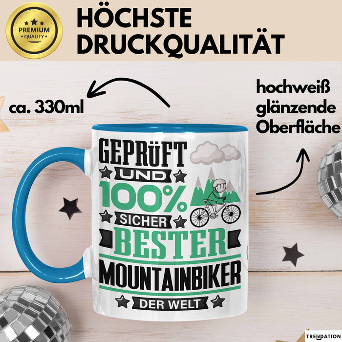 Mountainbiker Geschenk Lustiger Spruch für Mountainbiker Geschenkidee Bester Mountainbiker Der Welt Blau Trendation