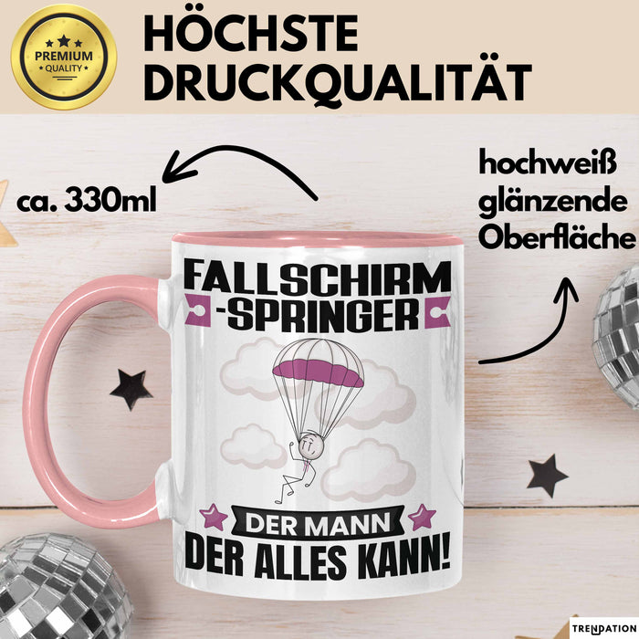 Fallschirmspringer Tasse Geschenk für Fallschirmspringer Der Mann Der Alles Kann Geschenkidee zum Geburtstag Rosa Trendation