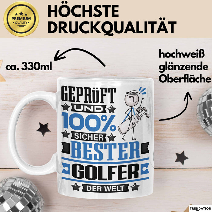 Golfer Geschenk Lustiger Spruch für Golfer Geschenkidee Bester Golfer Der Welt Weiß Trendation