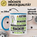 Bäcker Geschenk Tasse Lustiger Spruch Erheben Sie Sich Der Bäcker Betritt den Raum Blau Trendation