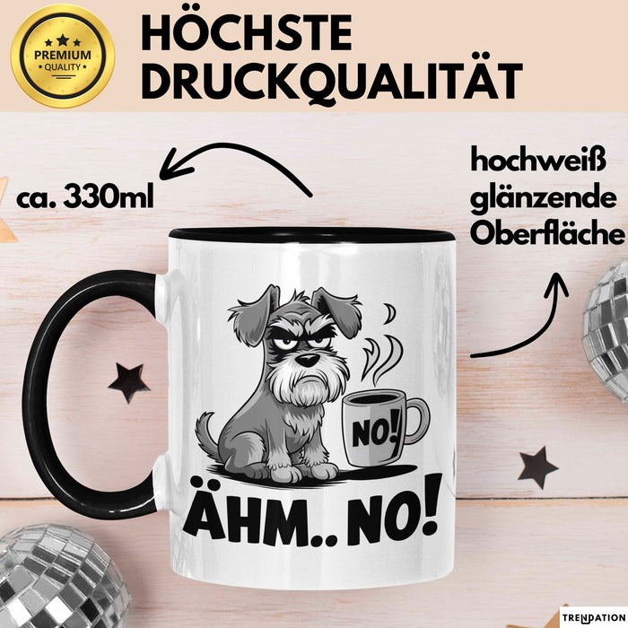 Hund Tierliebhaber Tasse Geschenk Lustige Geschenkidee Spruch Ähm Nö Schwarz Trendation