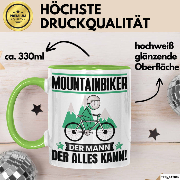 Mountainbiker Tasse Geschenk für Mountainbiker Der Mann Der Alles Kann Geschenkidee zum Geburtstag Grün Trendation