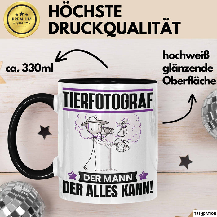 Tierfotograf Tasse Geschenk für Tierfotograf Der Mann Der Alles Kann Geschenkidee zum Geburtstag Schwarz Trendation