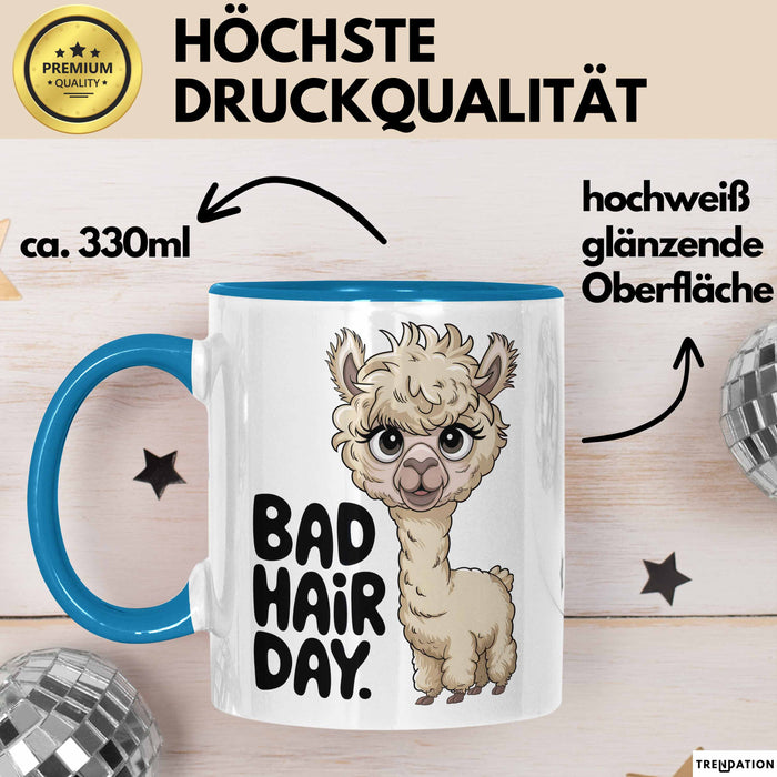 Alpaka Liebhaber Tasse Geschenkidee für Tierfreunde Blau Trendation