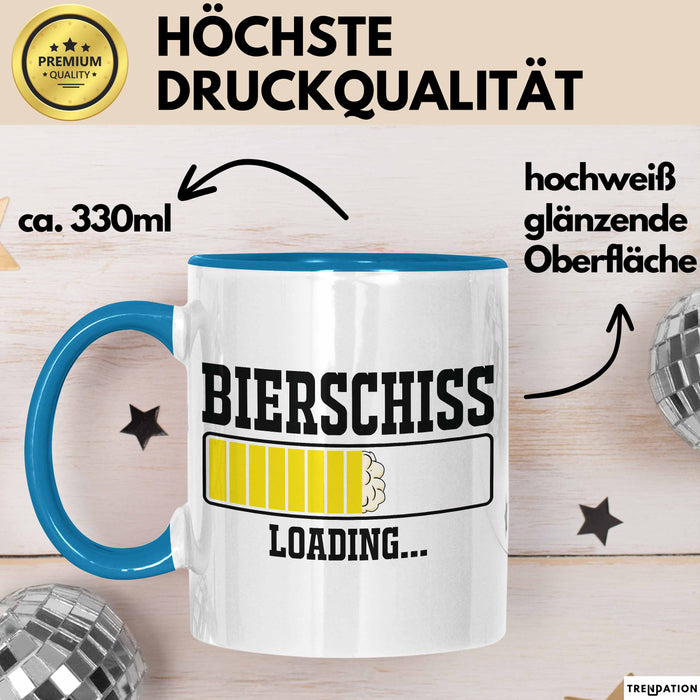 Bierschiss Loading Tasse Geschenk Der Morgen Danach Blau Trendation