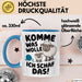 Schaf Tier Bauer Tasse Becher Geschenk Lustige Geschenkidee Spruch Komme Was Wolle Ich Schaf Das Blau Trendation