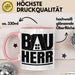 Bauherr Bauleiter Geschenk Tasse Hausbau Bauvorhaben Kaffee-Becher Geschenkidee Rosa Trendation