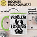 Poker Tasse Geschenk für Poker-Spieler Männer Geschenkidee Problem und Lösung Poker Spielen Kartenspielen Grün Trendation