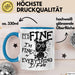 Its Fine Im Fine Everything Is Fine Tasse Geschenk Katze Humor Sarkasmus Kaffee-Becher Blau Trendation