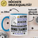 Hundetrainer Geschenk Tasse Lustiger Spruch Erheben Sie Sich Der Hundetrainer Betritt den Raum Blau Trendation