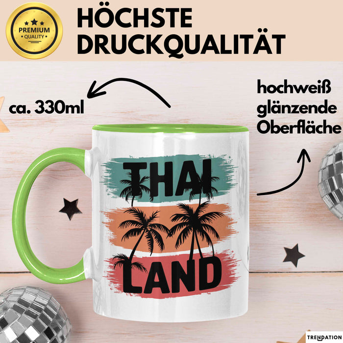 Bangkok Thailand Tasse Geschenk Lustige Geschenkidee Spruch Grün Trendation