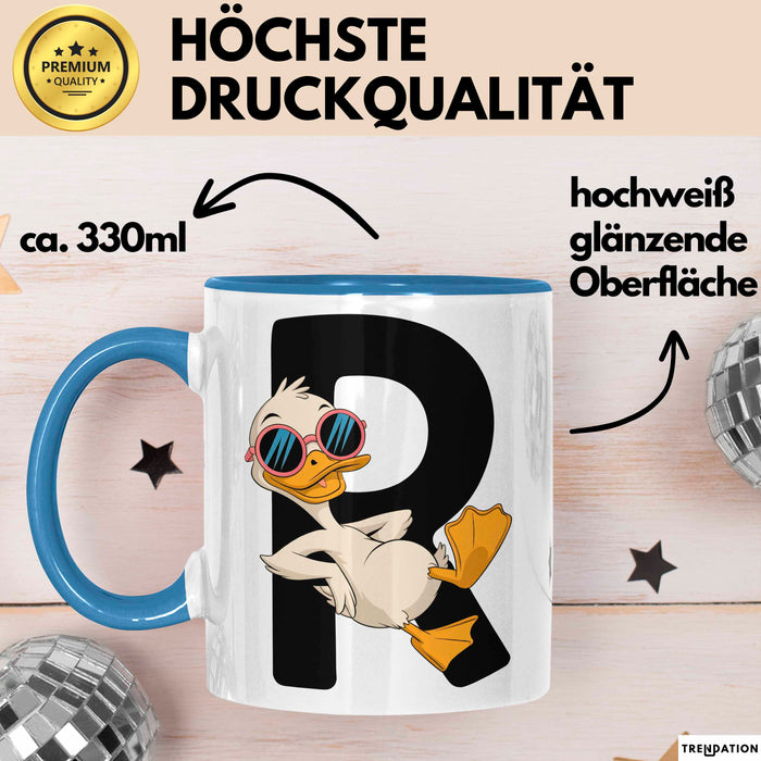 Quietscheente Tier Tasse Geschenk Lustige Geschenkidee Spruch Rentnerente Im Ruhestand Blau Trendation