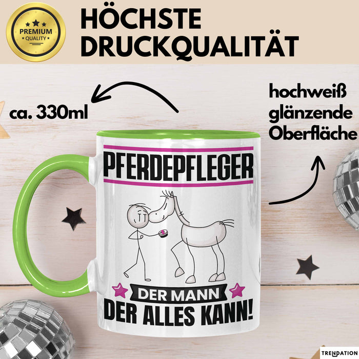 Pferdepfleger Tasse Geschenk für Pferdepfleger Der Mann Der Alles Kann Geschenkidee zum Geburtstag Grün Trendation