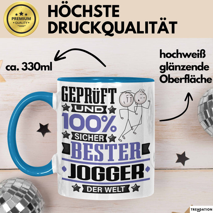 Jogger Geschenk Lustiger Spruch für Jogger Geschenkidee Bester Jogger Der Welt Blau Trendation