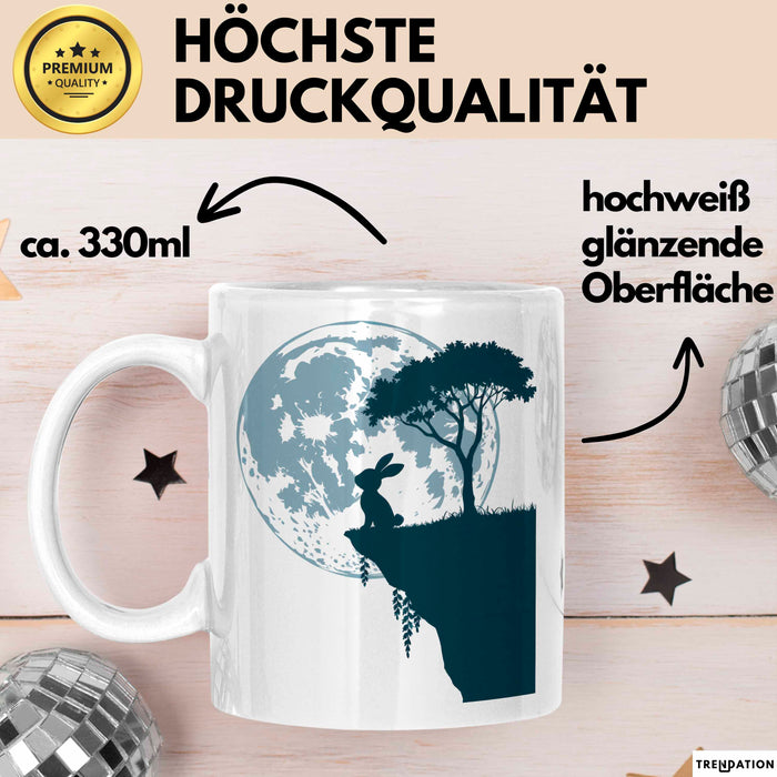 Kaninchen Hase Tierliebhaber Tasse Geschenk Lustige Geschenkidee Spruch Weiß Trendation