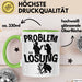 Gärtner Tasse Geschenk für Hobbygärtner Landschaftsgärtner Männer Geschenkidee Problem und Lösung Gartenarbeit Grün Trendation
