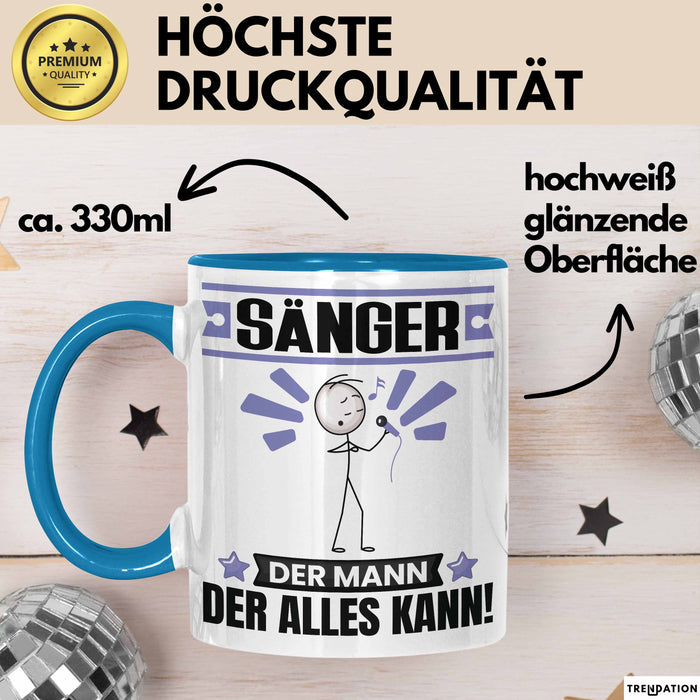 Sänger Tasse Geschenk für Sänger Der Mann Der Alles Kann Geschenkidee zum Geburtstag Blau Trendation