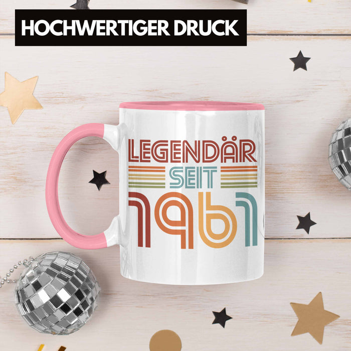 Trendation - 60. Geburtstag Tasse Frau Männer Geschenk 60er Geschenkidee 60 Mutter Vater Mann Frauen Lustig Geschenke Deko Rosa Trendation