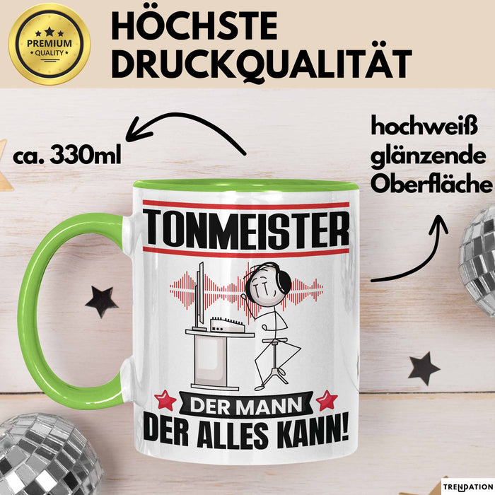 Tonmeister Tasse Geschenk für Tonmeister Der Mann Der Alles Kann Geschenkidee zum Geburtstag Grün Trendation