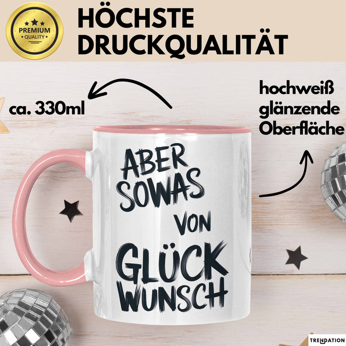 Sarkastischer Sarkasmus Tasse Geschenk Lustige Geschenkidee Spruch Aber Sowas Von Glück Wunsch Rosa Trendation