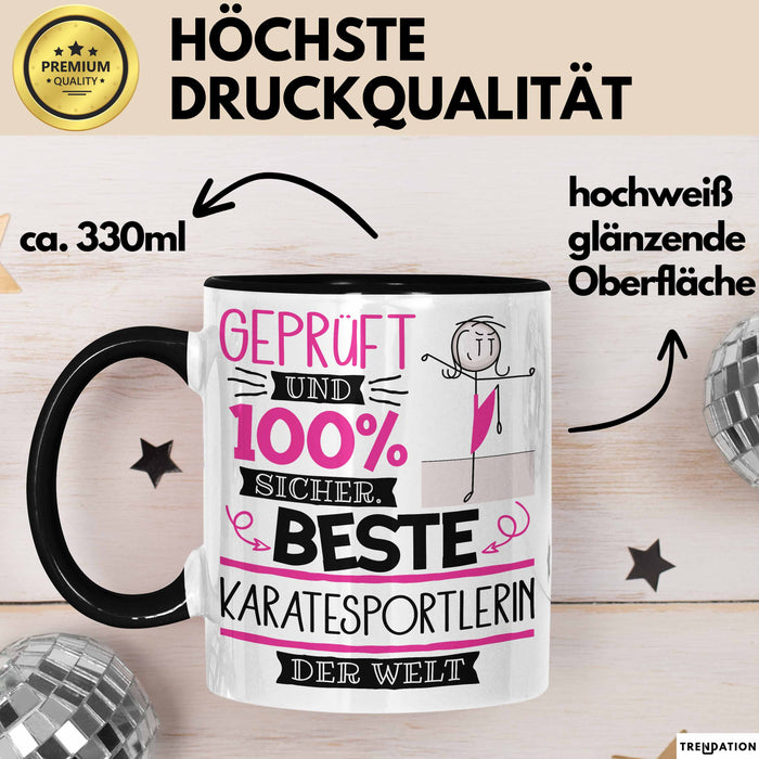 Beste Karatesportlerin Der Welt Tasse Geschenk für Eine Karatesportlerin Geprüft Und Sicher Geschenkidee Geburtstag Weihnachten Trendation