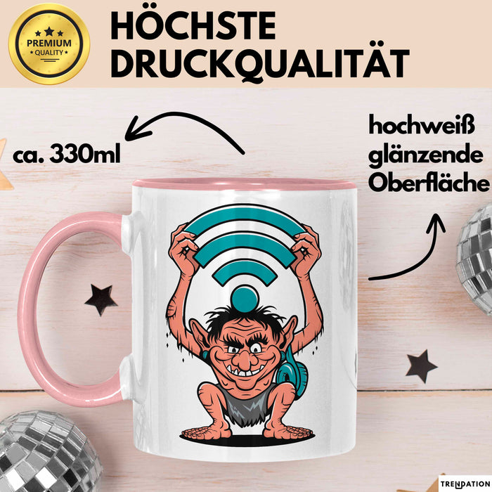 Internet Troll Tasse Geschenkidee Online Provokateur Fans Rosa Trendation