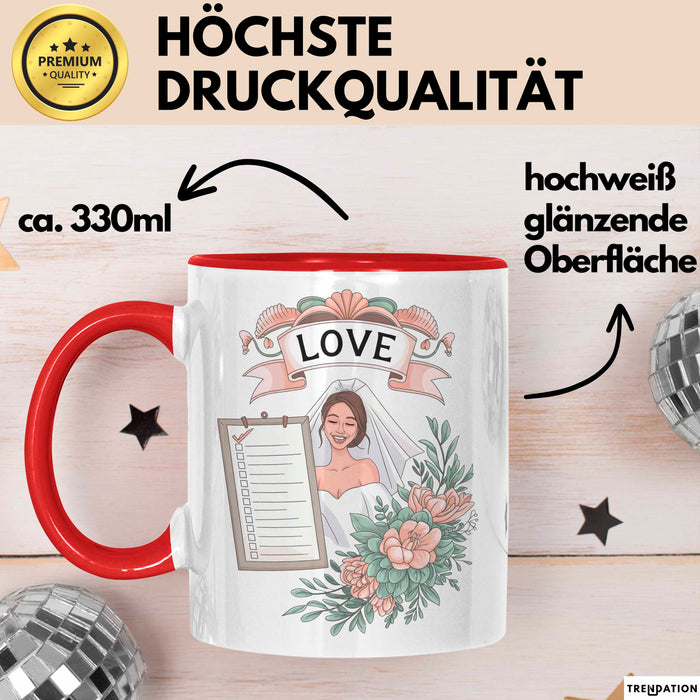 Hochzeits Planer Tasse Geschenk Lustige Geschenkidee Spruch Für Große Tag Experten Rot Trendation