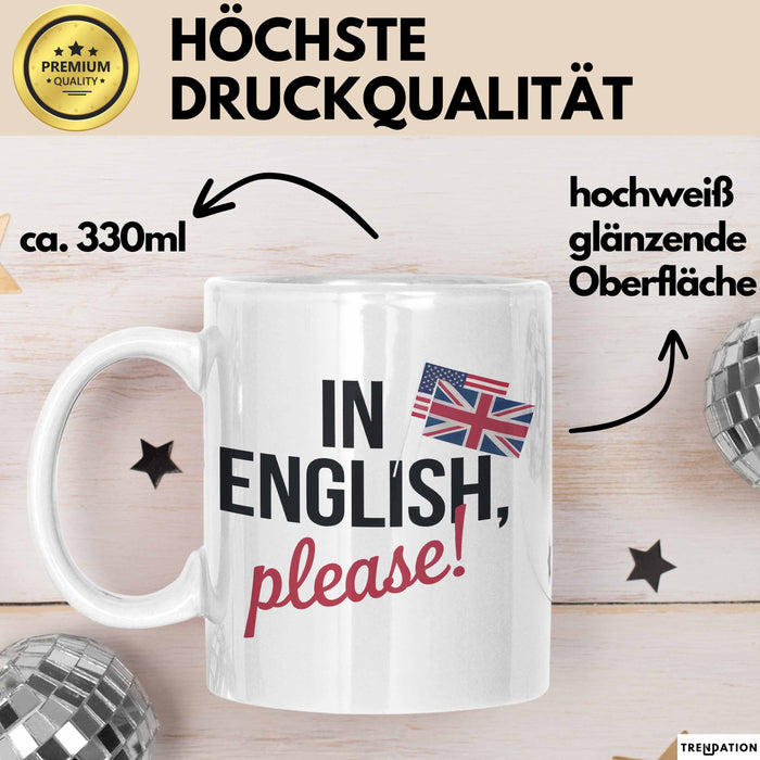 Englischlehrer Tasse Geschenk Auf Englisch Bitte Geschenk Weiß Trendation