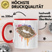 Leoparden Lippen Tasse Geschenk Cool Lips Kiss Leopardenmuster Kaffee-Tasse Geschenkidee Rot Trendation