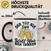 Bier Liebhaber Geschenk Tasse Geschenkidee für Männer Biertrinker Der Tut Nix Der Will Nur Bier Trinken Männer Papa Opa Kollege Schwarz Trendation
