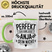 Anja Tasse Geschenk Perfekt Sein Kann Jeder Geschenkidee Geburtstag Grün Trendation