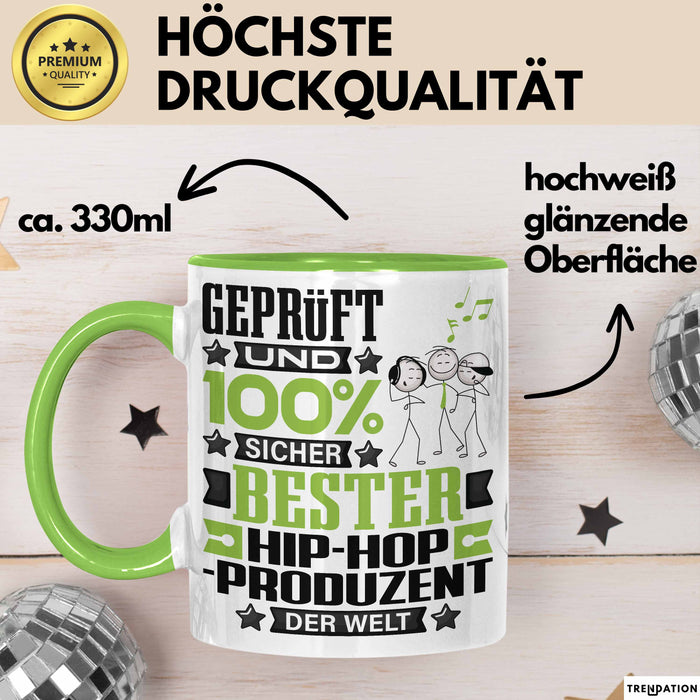Hip-Hop-Produzent Geschenk Lustiger Spruch für Hip-Hop-Produzent Geschenkidee Bester Hip-Hop-Produzent Der Welt Grün Trendation