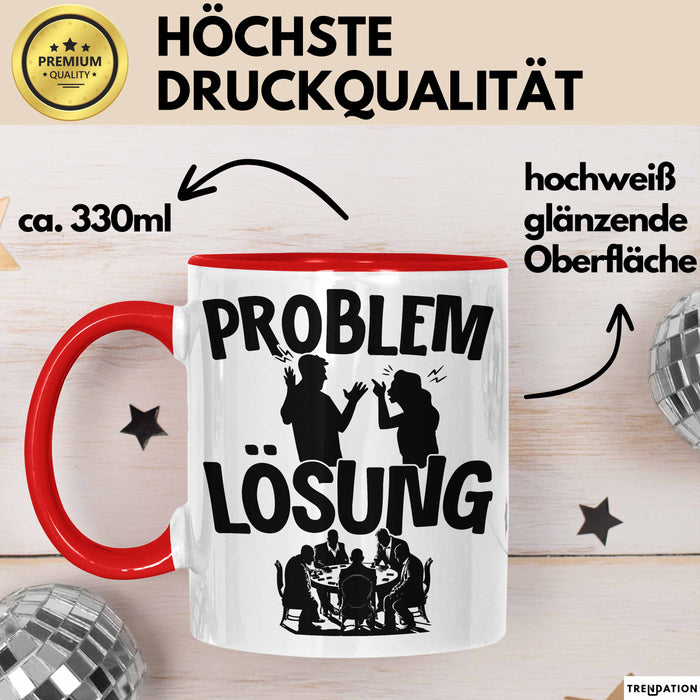 Poker Tasse Geschenk für Poker-Spieler Männer Geschenkidee Problem und Lösung Poker Spielen Kartenspielen Rot Trendation