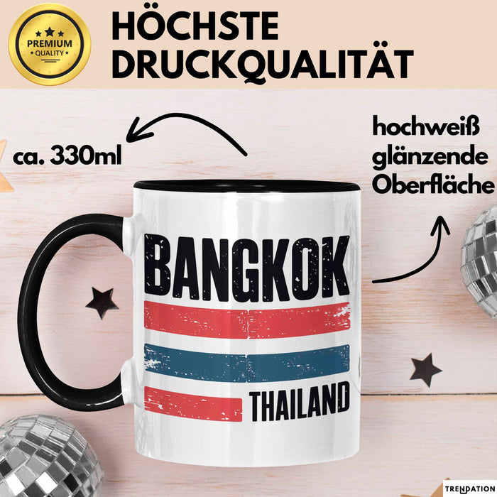 Bangkok Thailand Tasse Geschenk Lustige Geschenkidee Spruch Schwarz Trendation