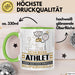 Athlet Geschenk Tasse Ich Bin Athlet Aber Sag Doch Einfach Superheld Lustige Geschenkdiee für Athlet Kaffee-Becher Grün Trendation
