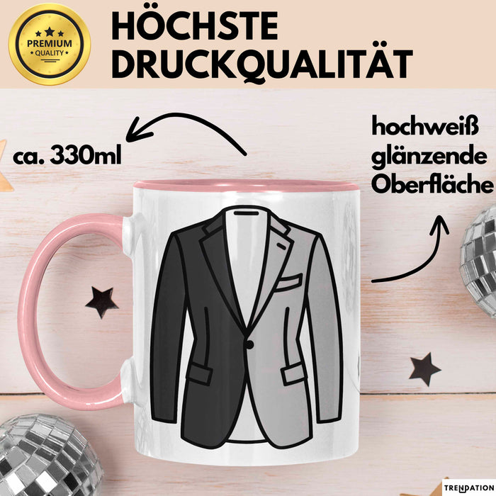 Minimalistischer Modefan Tasse Geschenkidee Rosa Trendation