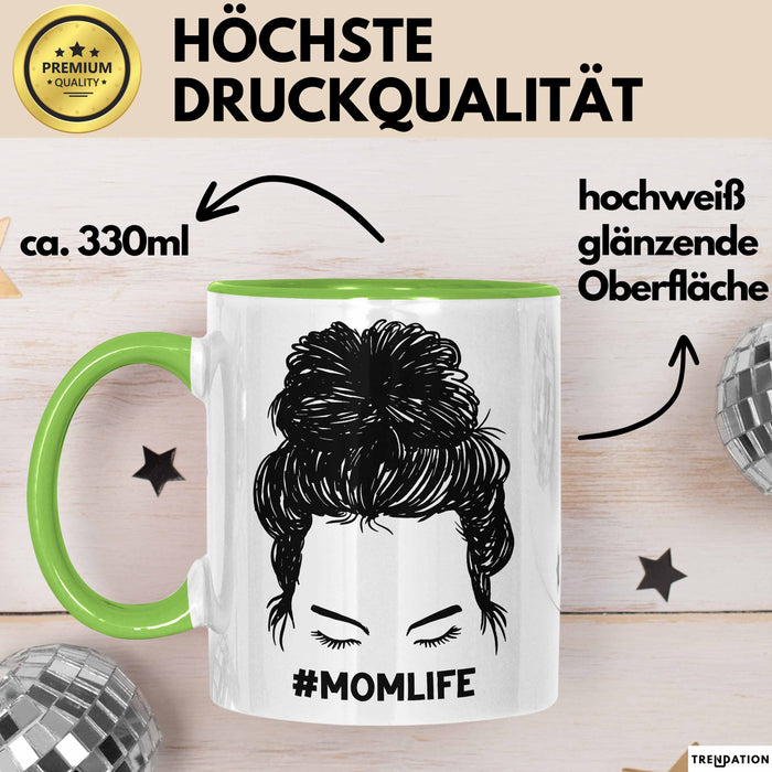 Mutter Tasse Geschenk Stress #Momlife Geschenkidee für beste Mama Muttertag Idee Mom Geschenk von Tochter an Mutter Grün Trendation