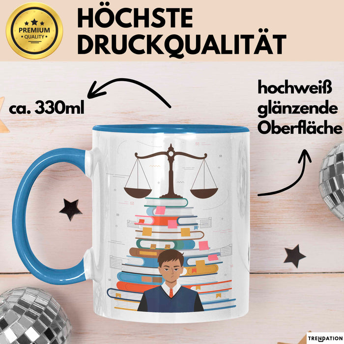 Jurastudent Tasse Geschenk Lustige Geschenkidee Spruch Für Juristische Köpfe Blau Trendation
