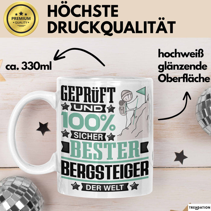 Bergsteiger Geschenk Lustiger Spruch für Bergsteiger Geschenkidee Bester Bergsteiger Der Welt Weiß Trendation