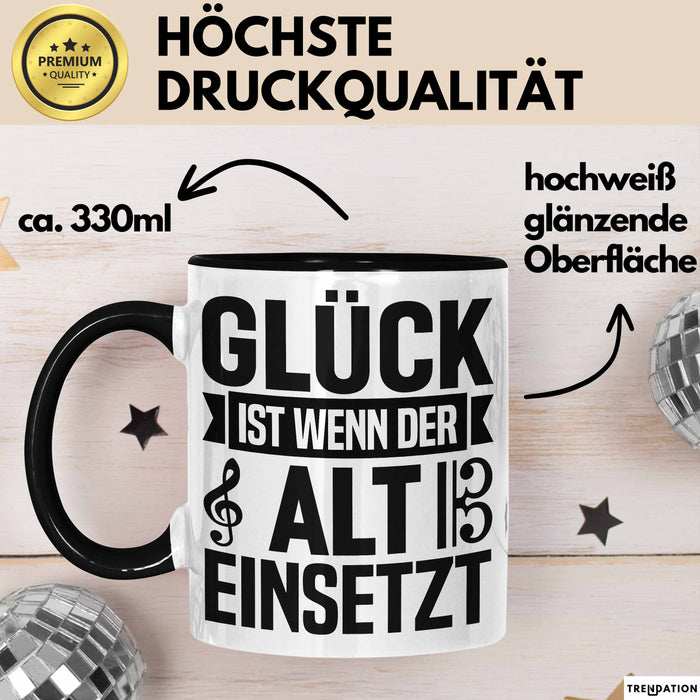 Glück Wenn Alt Einsetzt Chor Chorprobe Singen Sänger Musiker Tasse Trendation