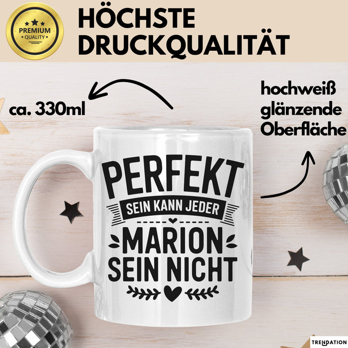 Marion Tasse Geschenk Perfekt Sein Kann Jeder Geschenkidee Geburtstag Weiß Trendation
