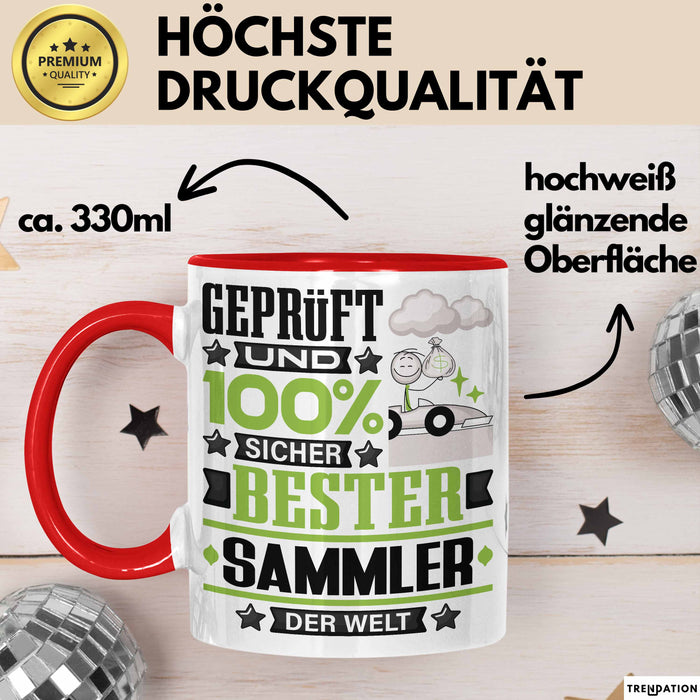 Sammler Geschenk Lustiger Spruch für Sammler Geschenkidee Bester Sammler Der Welt Rot Trendation