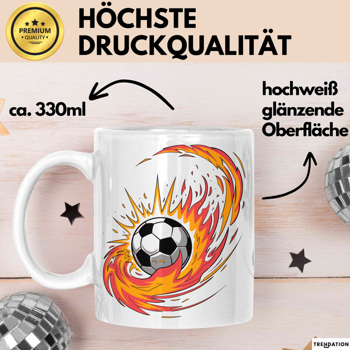 Fußballfan Tasse Geschenkidee für Fußballliebhaber Weiß Trendation