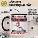 Feuerwehrmann Tasse Geschenk für Feuerwehrmann Geburtstag Lustiger Spruch Kaffee-Becher Was Ist Deine Superkraft Schwarz Trendation