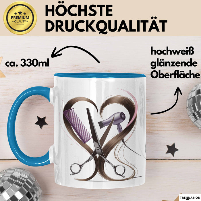 Friseur Tasse Geschenk Lustige Geschenkidee Spruch Für Haar Künstler Blau Trendation