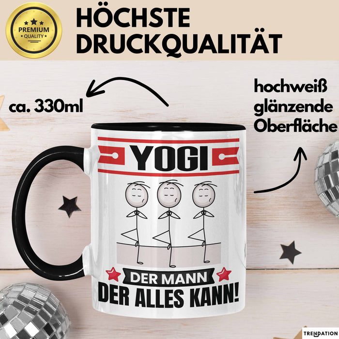 Yogi Tasse Geschenk für Yogi Der Mann Der Alles Kann Geschenkidee zum Geburtstag Schwarz Trendation