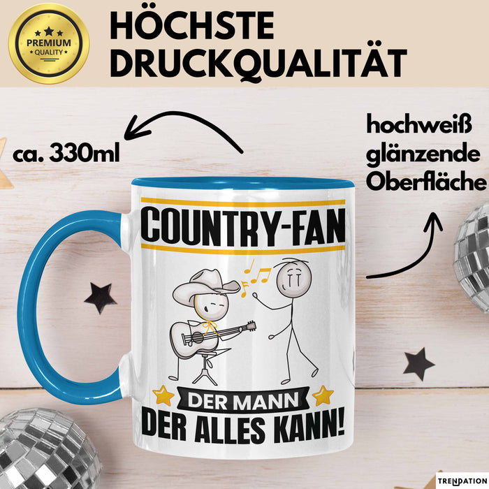 Country-Fan Tasse Geschenk für Country-Fan Der Mann Der Alles Kann Geschenkidee zum Geburtstag Blau Trendation