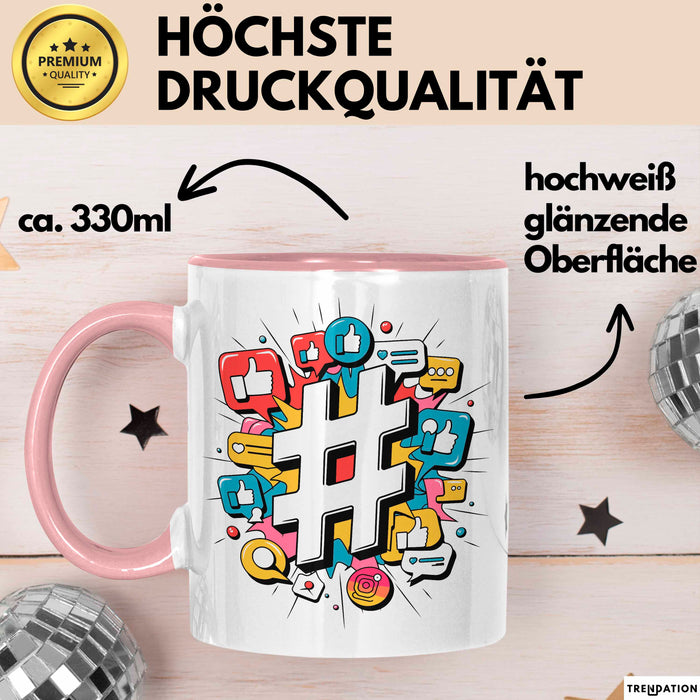 Social Media Manager Tasse Geschenkidee digitale Vermarkter Rosa Trendation
